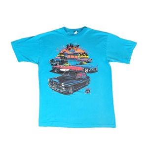 Vintage Fifties Classic Car Show Hot Rod Single Stitch Shirt 80s XL Made In USA